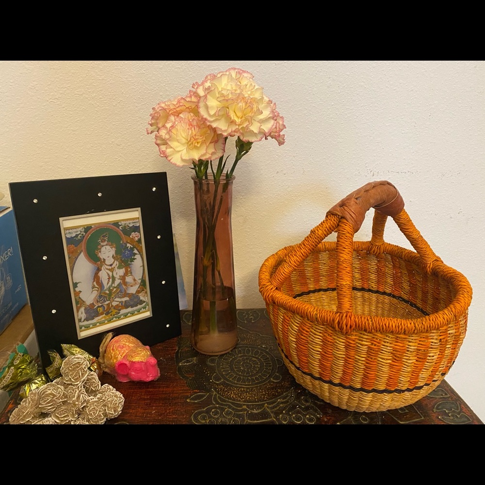 African woven basket